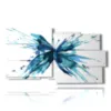 paintings with stylized butterflies in blue - version: 10 pannelli 183x100cm