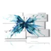 quadri con farfalle stilizzate in azzurro - version: 11 pannelli 184x104cm