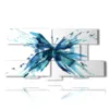 tableaux aux papillons bleus stylises - version: 8 pannelli 186x97cm