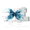 tableaux aux papillons bleus stylises - version: 10 pannelli 190x110cm