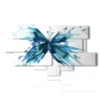 paintings with stylized butterflies in blue - version: 11 pannelli 204x116cm