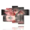 tableaux fleurs et papillons sur orchidees - version: 6 pannelli 136x91cm