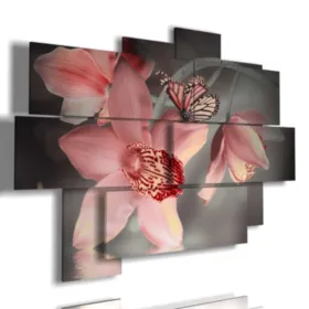 quadri fiori e farfalle decorazione
