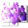 farfalle in paintings of profile woman - version: 4 pannelli 91x85cm