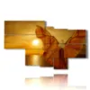 painting with butterflies in relief on a woman at sunset by the sea - version: 7 pannelli 171x102cm