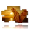quadro con farfalle in rilievo su donna al tramonto del mare - version: 10 pannelli 176x115cm
