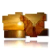 quadro con farfalle in rilievo su donna al tramonto del mare - version: 11 pannelli 184x104cm