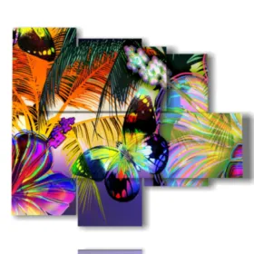 Modern paintings with butterflies
