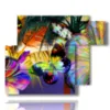 tableaux modernes avec des papillons de plage au coucher du soleil - version: 6 pannelli 122x96cm
