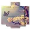 painting butterflies on cherry blossoms - version: 5 pannelli 89x85cm