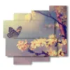 tableau papillons sur fleurs de cerisier - version: 5 pannelli 106x98cm