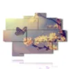 farfalle quadro su fiori di ciliegio - version: 9 pannelli 164x114cm