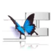 paintings blue relief butterflies on a white background - version: 9 pannelli 177x101cm