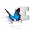 paintings blue relief butterflies on a white background - version: 10 pannelli 186x115cm