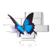 cuadros mariposas azules en relieve sobre fondo blanco - version: 12 pannelli 206x119cm