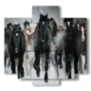 painting galloping horse in a riot of power - version: 5 pannelli 89x85cm