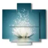 painting with photos of lotus flowers - version: 5 pannelli 89x85cm
