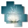 quadro con foto fiori di loto - version: 4 pannelli 97x97cm