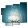 quadro con foto fiori di loto - version: 5 pannelli 106x98cm