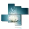 painting with photos of lotus flowers - version: 4 pannelli 117x97cm