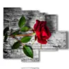 pictures paintings red roses - version: 5 pannelli 104x90cm