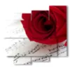 cuadros con rosas rojas y musica - version: 5 pannelli 106x98cm