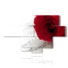 paintings with red roses and music - version: 7 pannelli 171x104cm