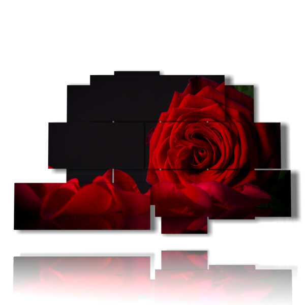 tableau rose moderne rouge