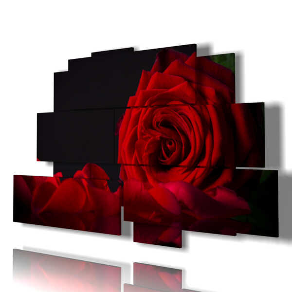 tableau rose moderne rouge