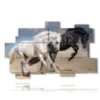 quadri che rappresentano cavalli in corsa verso nuove avventure - version: 11 pannelli 182x115cm