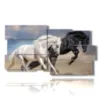 paintings representing horses running towards new adventures - version: 10 pannelli 183x100cm