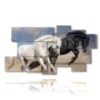 tableaux representant des chevaux courant vers de nouvelles aventures - version: 9 pannelli 184x100cm