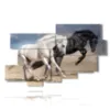 paintings representing horses running towards new adventures - version: 10 pannelli 188x117cm