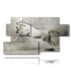 famous painting with white horse in suspension - version: 7 pannelli 157x90cm