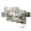 famous painting with white horse in suspension - version: 7 pannelli 173x106cm