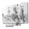 painting with the coming white horses - version: 5 pannelli 106x98cm