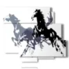 tableaux de chevaux stylises courant - version: 6 pannelli 113x99cm
