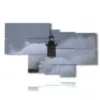 phare de tableaux dans la mer agitee - version: 7 pannelli 171x102cm