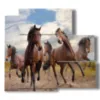 canvas paintings brown horses - version: 5 pannelli 102x93cm