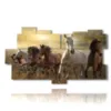 lienzo de caballos al atardecer - version: 11 pannelli 198x112cm