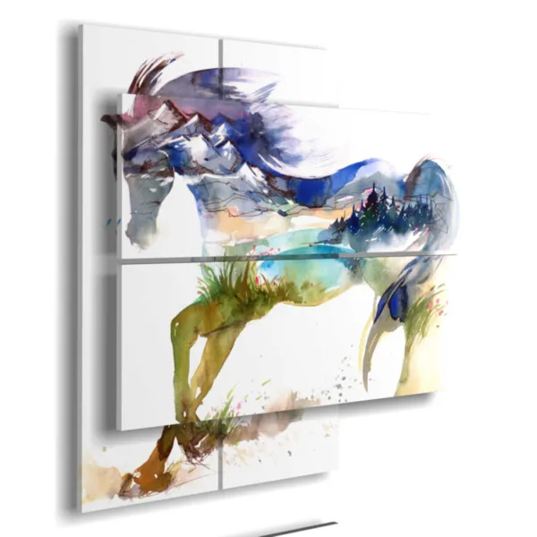 paintings of blue horses