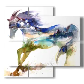 cavalli azzurri quadro