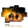 quadri antichi con cavalli verso il tramonto - version: 9 pannelli 164x114cm