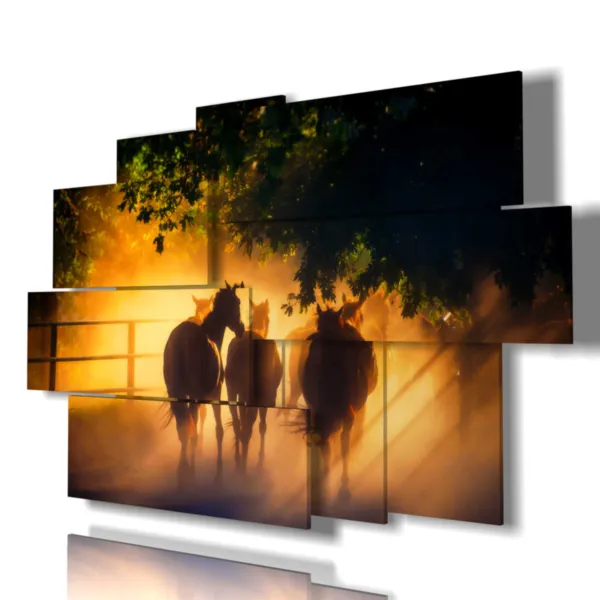 Paintings with horses in an antique style