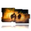 ancient paintings with horses towards the sunset - version: 10 pannelli 183x100cm