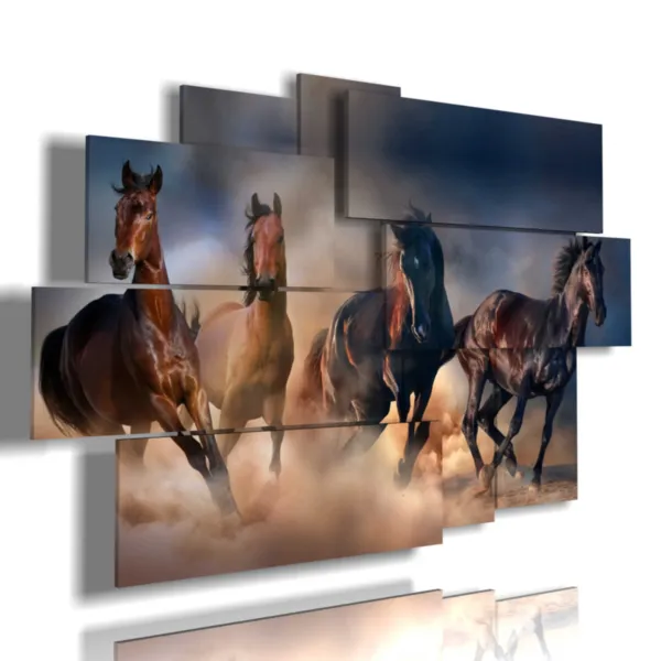 quadro cavalli al galoppo nella sabbia