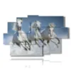 tableau chevaux sauvages blancs - version: 9 pannelli 171x108cm