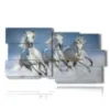 painting white wild horses - version: 10 pannelli 183x100cm