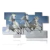 painting white wild horses - version: 10 pannelli 186x105cm