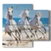 quadro cavalli bianchi in spiaggia - version: 4 pannelli 91x85cm